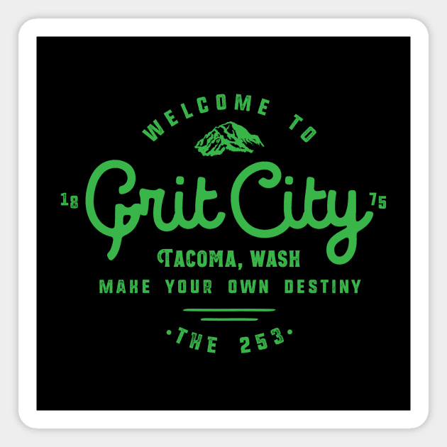 Grit City, Tacoma Washington Magnet by derekcreates